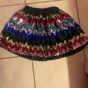 Lola + The Boys Rainbow Sequin Skirt